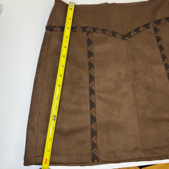 NWT Maeve Whipstitch A-Line Mini Skirt Brown Size XS Anthropologie - Picture 12 of 14